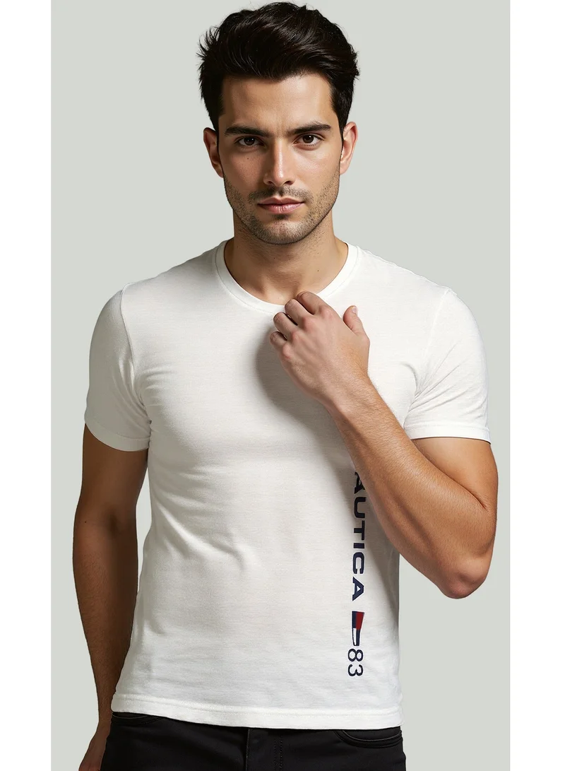 NAUTICA Plain Regular Fit Premium Cotton Crew Neck T-shirt